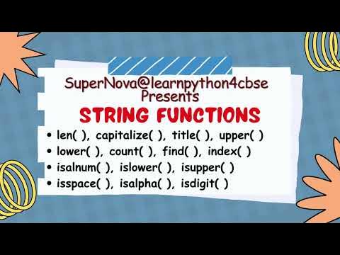 Class 11 CBSE | String Functions in python | String Methods in python ...