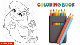 Beautiful Princess Ariel The Little Mermaid Coloring Pages