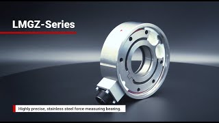 Highly precise, stainless steel force measuring bearing.