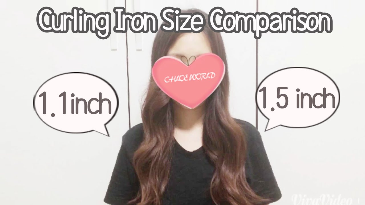 Curling Iron Size Comparison 1 1/10 inch VS 1 1/2 inch
