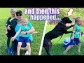 Dog Tackles Owen at Michael's First Soccer Game & Adult Bullying Situation || Mommy Monday