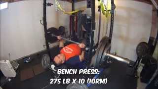 Bench Press: 275 lb x 10 (10RM)