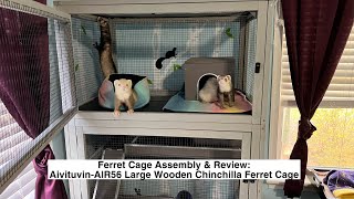 Ferret Cage Assembly & Review: AivituvinAIR56 Large Wooden Chinchilla Ferret Cage