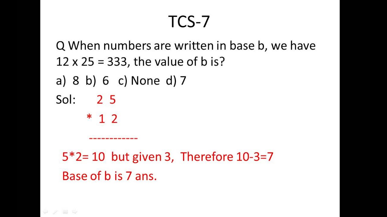 TCS Aptitude Questions And Answers 7 YouTube