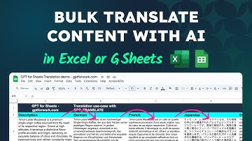 Translate in bulk with AI in Google Sheets or Excel!