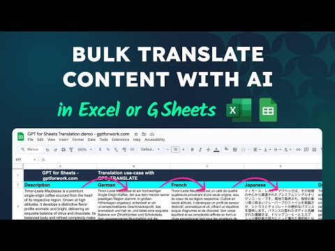 Translate in bulk with AI in Google Sheets or Excel!