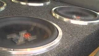 PORTED Subwoofer Box & CRAZY Excursion w/ 4 LOUD Powerbass 12's FLEXING - Car Audio WOOFER FLEX