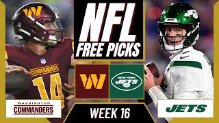 COMMANDERS vs. JETS NFL Picks and Predictions (Week 16) | NFL Free  Picks Today
