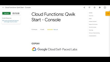 Cloud Functions: Qwik Start  - Console | GSP081 | Perform Foundational Infrastructure Tasks in GCP |