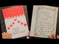 New Year greetings Cards 2025 |New Year drawing|Red and white greetings card drawing #papercraft