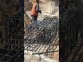 Technical install rebar of beam with footing at construction site