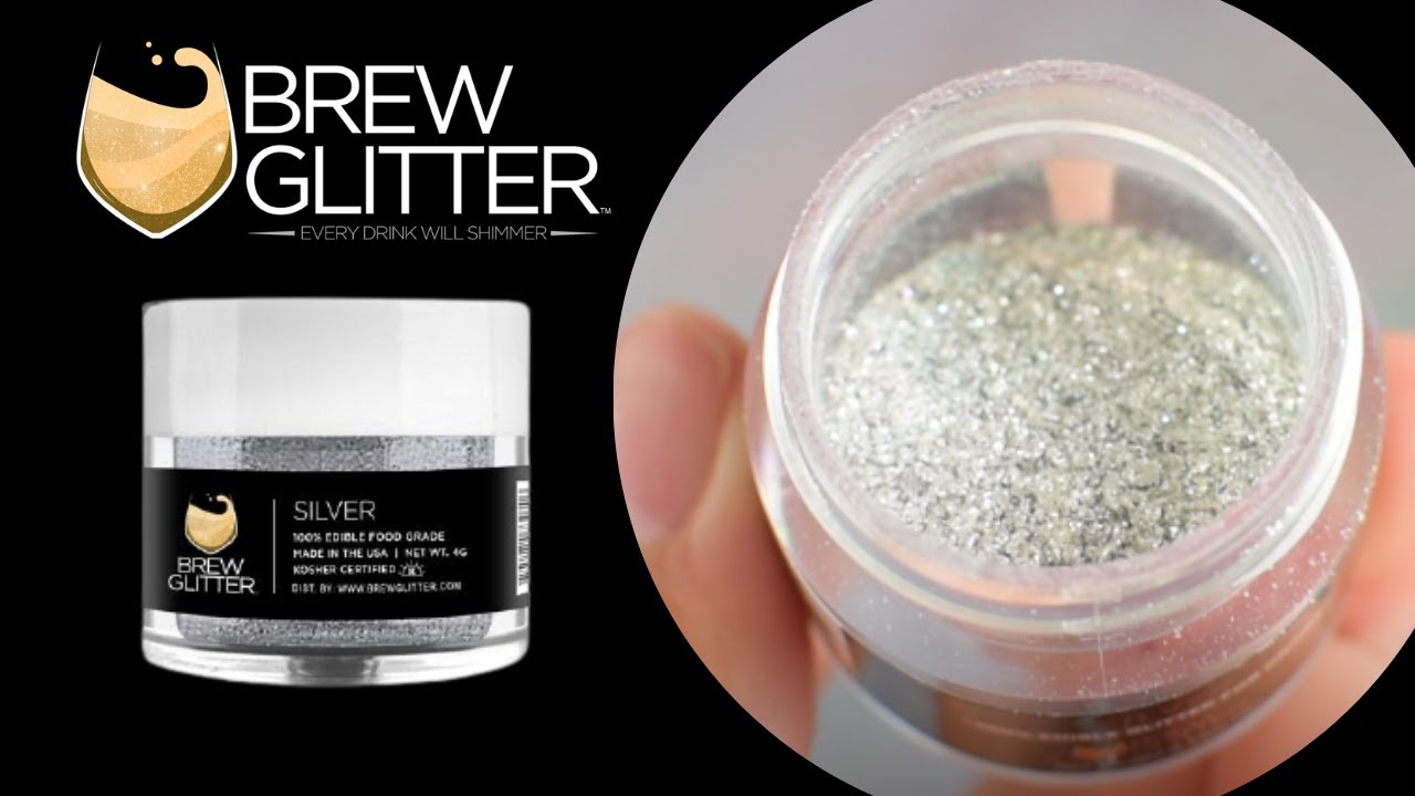 Silver Edible Glitter for Drinks, Drink Shimmer Powder, 30 Servings,  Christmas Drink Decorations, New Years Eve Drinks 