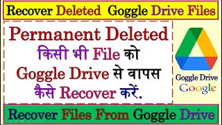 How To Recover Permanently Deleted Files From Google Drive | Restore Deleted Files From Google Drive