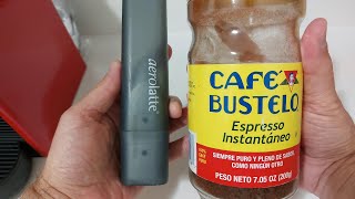 Don't Just Stir Your Instant Coffee... Froth It Up!! Frothed Café Bustelo Espresso Instant Coffee