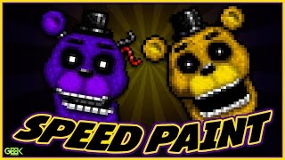 ► Adventure Golden Freddy - SPEEDPAINT - FNAF World - Pixel art