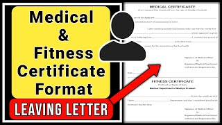 Medical &  Fitness Certificate Format|| MEDICAL Leaving Certificate||How To Fill Medical Certificate