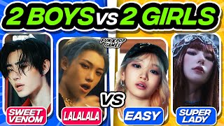 [FIRST EVER] 2 BOYS vs 2 GIRLS: SAVE ONE DROP ONE: KPOP SONG TEAMS - FUN KPOP GAMES 2024