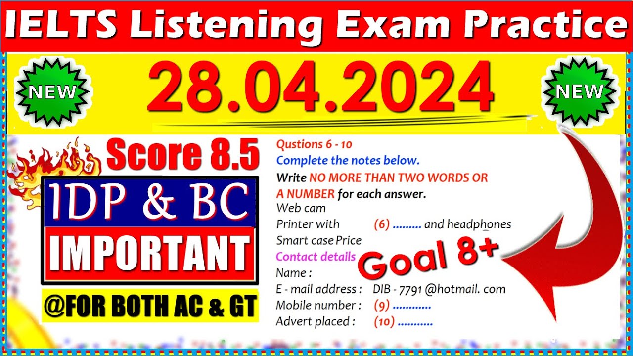 IELTS LISTENING PRACTICE TEST 2024 WITH ANSWERS  28042024