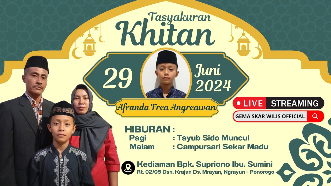 LIVE TAYUB SIDO MUNCUL // TASYAKURAN KHITAN AFRANDA FREA ANGREAWAN DI KEDIAMAN BPK SUPRIONO