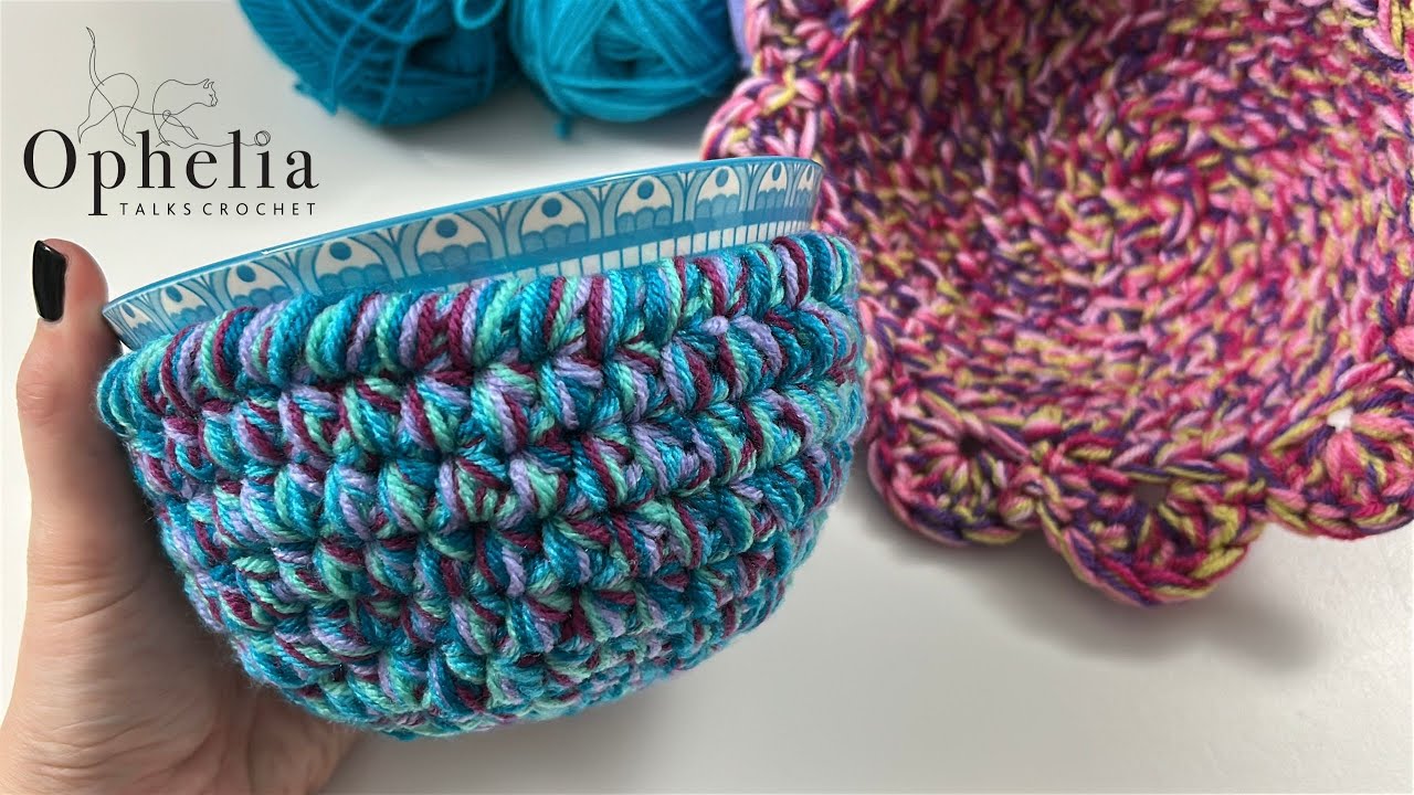 These Crochet Cozies Are So Easy To Make // Crochet Bowl Cozy Tutorial