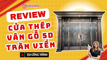 ✅ Công trình thực tế | Cửa thép vân gỗ 4 cánh sơn 5D cao cấp mang vẻ đẹp tự nhiên cho mặt tiền