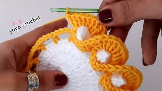 كروشية نمط رائع جداً جداً وسهل !! يمكن أستخدامه فى شال/ مفرش / بطانيه - Crochet Knitting#يويو_كروشيه screenshot 1