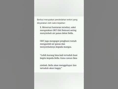 Kronologi Kes Adik Bella - YouTube