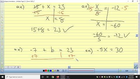 Algebra 1 2.1-2.2 Solving One and Two Step Equations