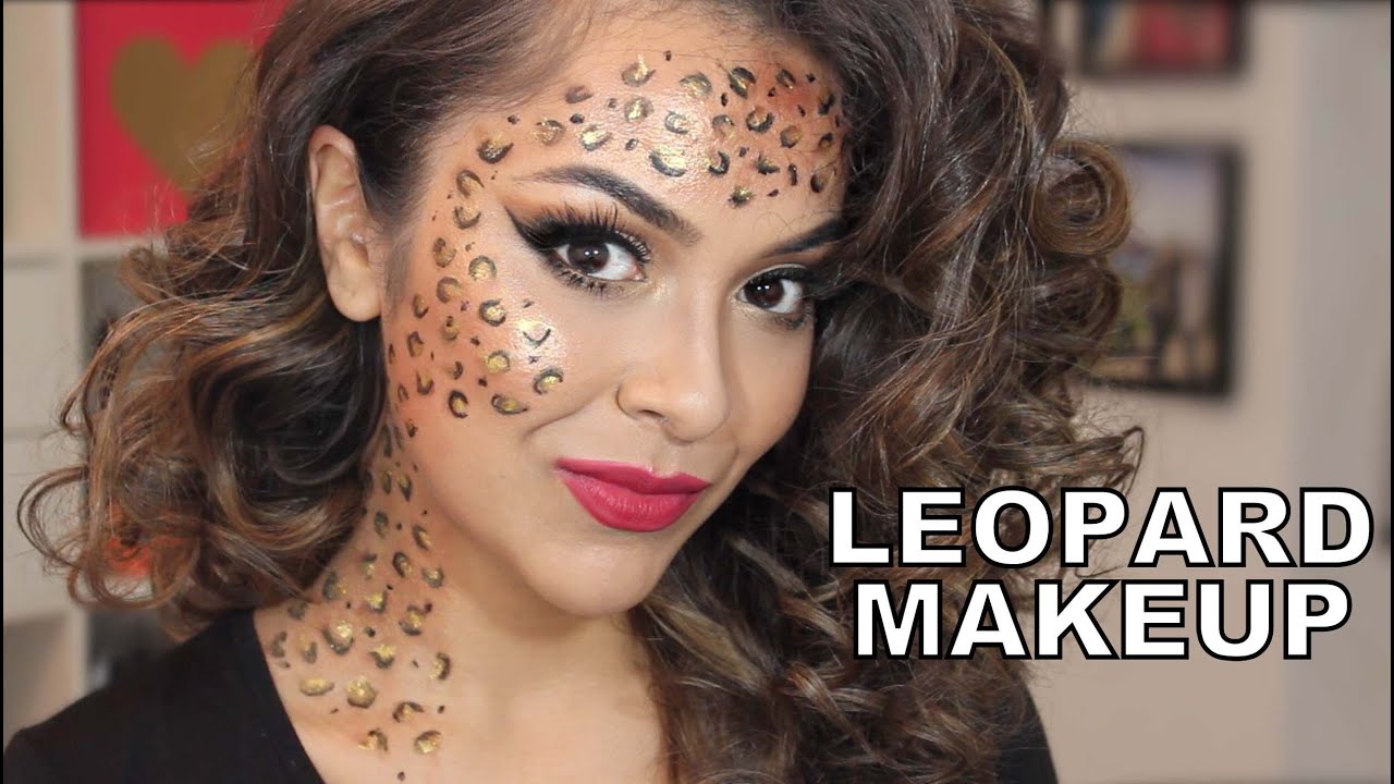 Easy Last Minute Halloween Look Leopard Makeup TrinaDuhra YouTube