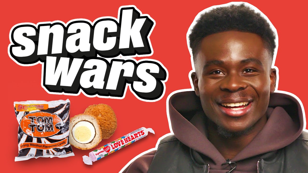 Arsenal Star Bukayo Saka Rates British and Nigerian Food - Snack Wars