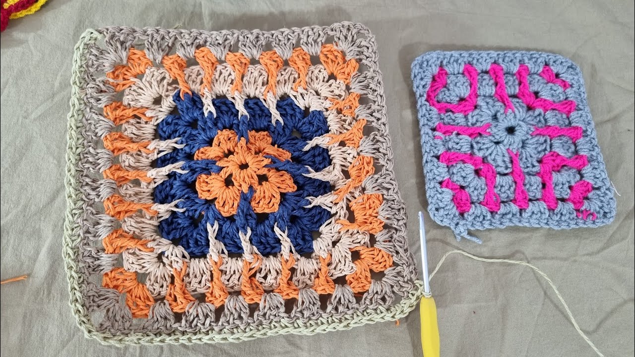 Square Crochet Motif for Bags &Beginner Square Crochet Motif | Perfect Bag Pattern