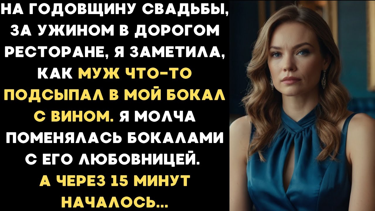 На годовщину муж что-то подсыпал в мой бокал. Я поменяла бокал с его любовницей. А через 15 минут...