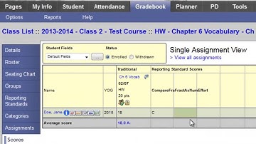 Aspen - How to enter Standards-Based gradebook scores in Aspen