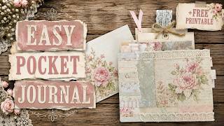 Glue & Paper Are All You Need! 🤍No Sew Pocket Journal Tutorial + FREE PRINTABLE