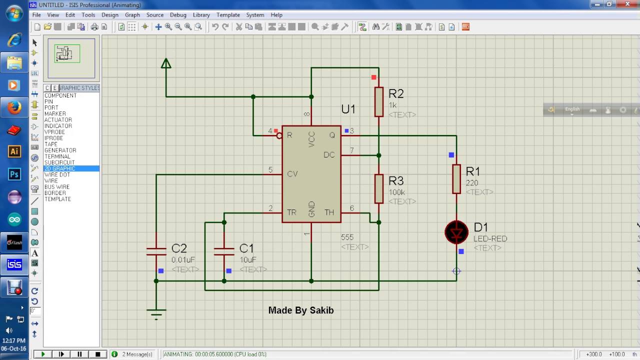 Astable Multivibrator Using 555 Timer