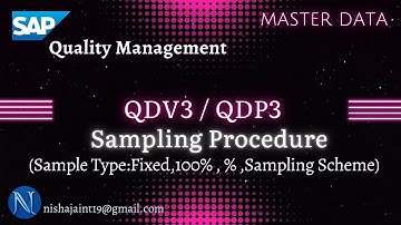 SAP S/4HANA QM Master Data Sampling Procedure | QDV1 | QDP1 | SAP Quality Management