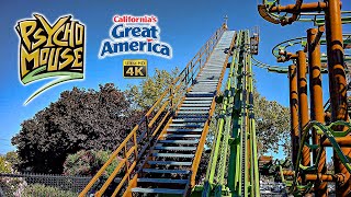 2024 Psycho Mouse Roller Coaster On Ride 4K POV California's Great America