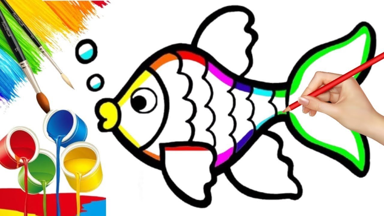 How to Draw fish drawing Step by step for Kids YouTube