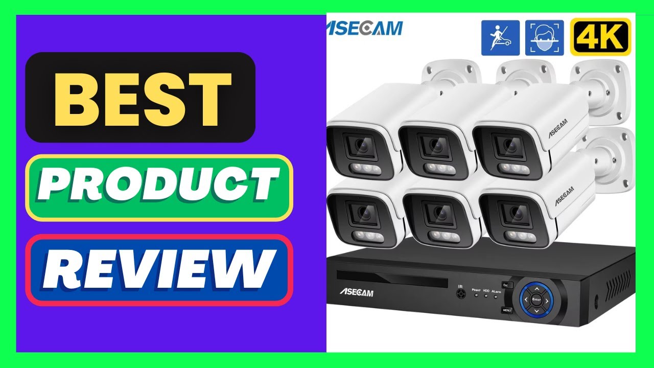 8MP 4K Security Camera Outdoor System POE NVR Kit CCTV Audio Ai Face