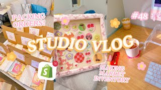 Packing punch needle kits, market prep & moving offices 🌷☁️✨ | Studio Vlog 48 | Small business vlog