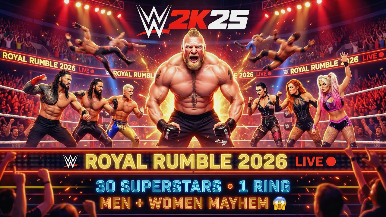 WWE 2K25 LIVE 🔴 | BIGGEST 30 Men & Women Mixed Royal Rumble 2026 🏆 | LAST MAN STANDING!