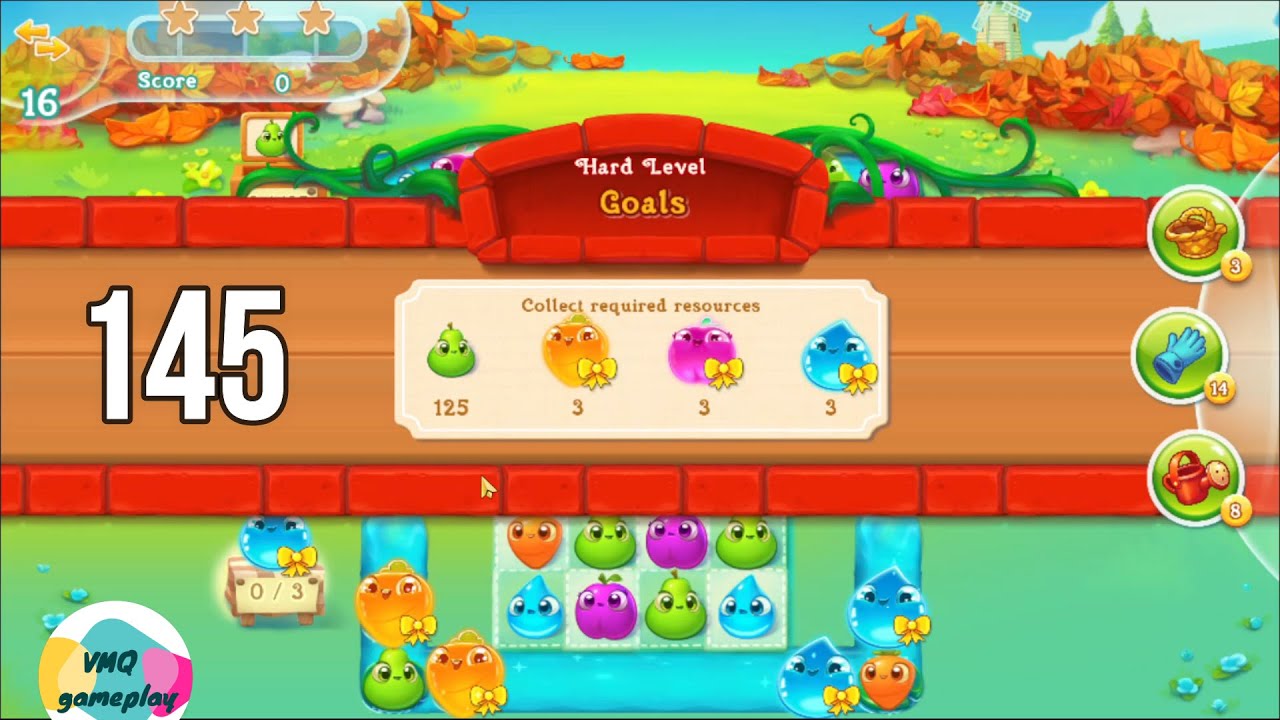 Farm heroes super saga level 145 no boosters - Hard Level