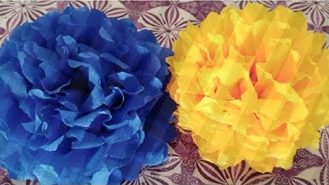 How to make pom pom flower with crepe paper in just 2mins/Rehmat asad
