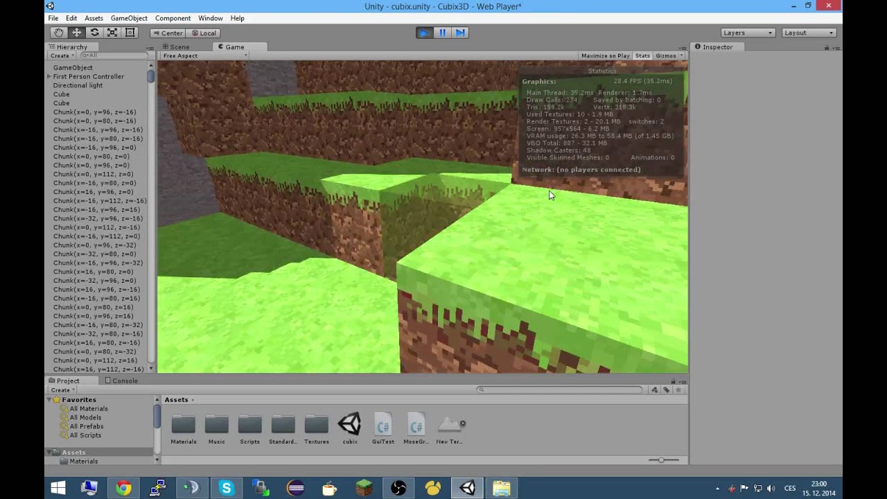 Unity3D Test infinite voxel world generating v2.3 - YouTube