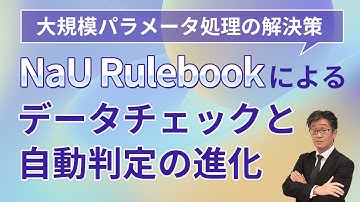 大規模パラメータ処理の解決策 :『NaU Rulebook』によるデータチェックと自動判定の進化