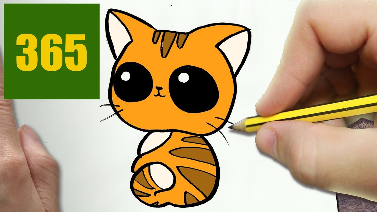 COMMENT DESSINER CHAT KAWAII ÉTAPE PAR ÉTAPE - Dessins ...