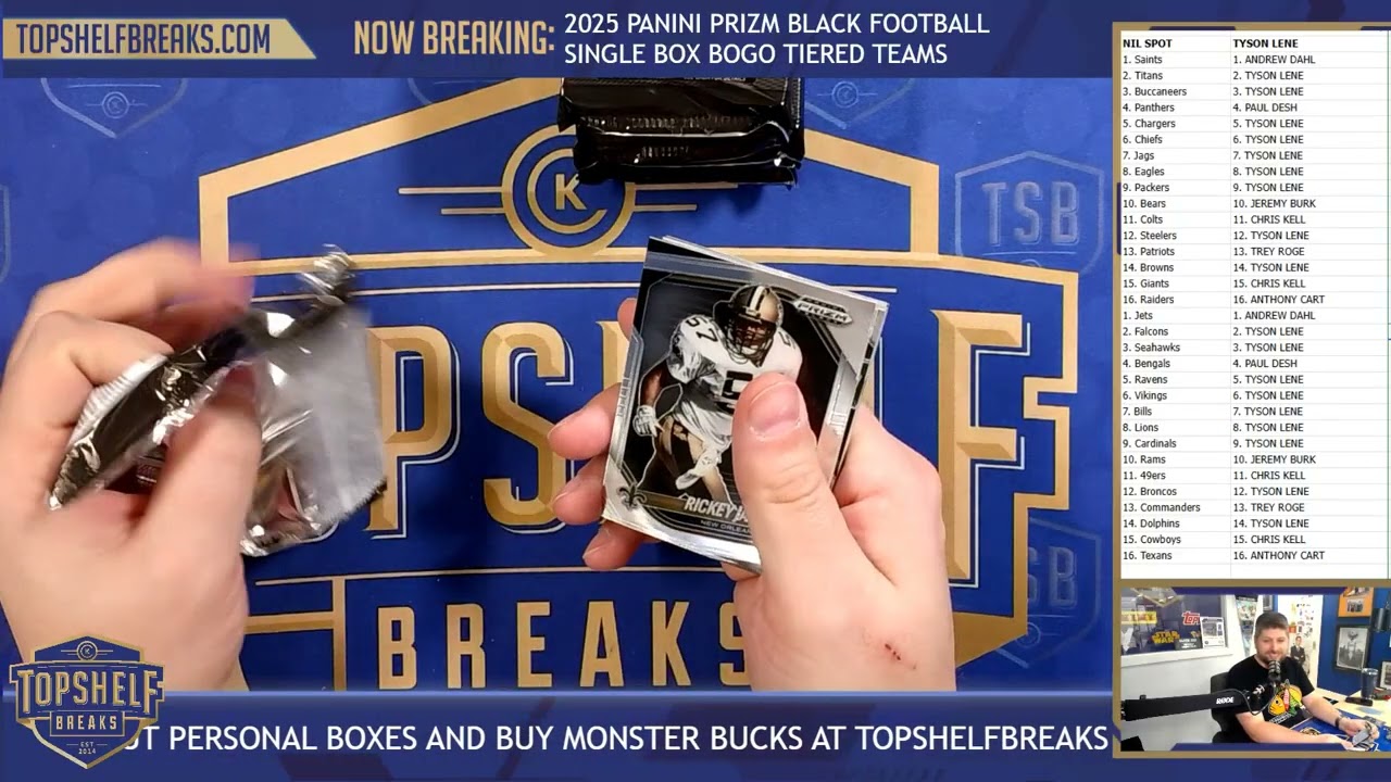 2025 Panini Prizm Black Football Single Box BOGO Teams | Top Shelf Breaks | 3/20/26
