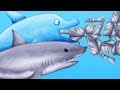 GREAT WHITE SHARK vs DOLPHIN EATING CONTEST - Tasty Blue Bonus Levels | Pungence