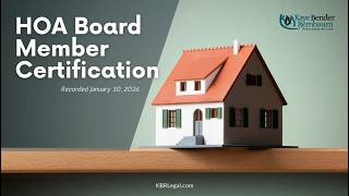 HOA Board Member Certification