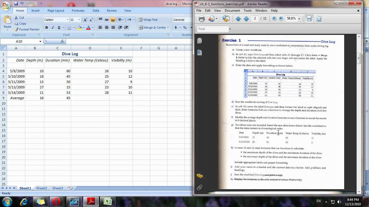 Excel Exercises: Exercise #1 - YouTube